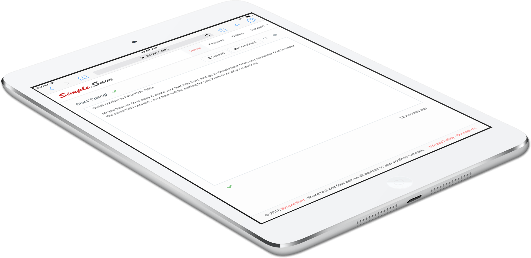 Simple.Savr Sync text over wifi